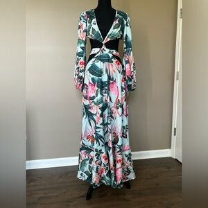 Floral Long Sleeve Maxi Dress